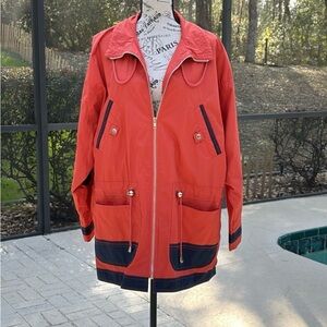 Braetan Jacket Long Sleeve Front Zippered Many Front Pockets Vibrant Orange L